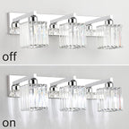 Aipsun Vanity Light Fixtures Crystal Bathroom Lighting Fixtures Chrome Vanity Light for Bathroom (Exclude Bulb)