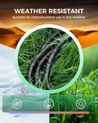 28Ft Outdoor Extension Cord, 1 to 3 Splitter Heavy Duty Weatherproof Power Cord, 16/3 SJTW, 3 Grounded Outlets Flat Plug for Patio, Garden, Halloween Displays, Christmas Lights ﻿