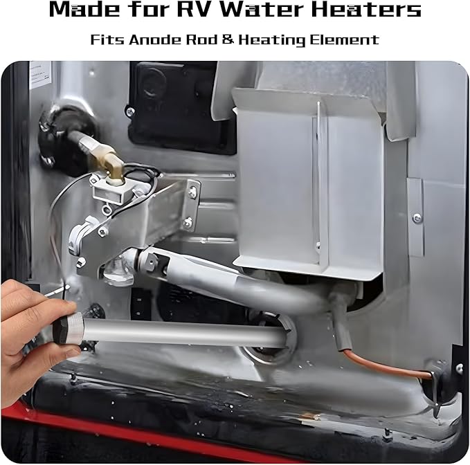 Jalja RV Water Heater Maintenance Tool Kit – Includes 3/4"-14 NPT Tap, Dual Hex Anode Rod Wrench (1-1/16" & 1-1/2"), and 197" Teflon Tape for Suburban Water Heaters