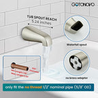 gotonovo 3 Handle Tub Shower Faucet Set, Bathtub Shower Fixture,Bathroom Tub and Shower Faucet Combo Shower System Complete Tub and Shower Trim Kit with 6 Settings Showerhead Brushed Nickel