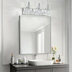 3-Light Vintage Bathroom Vanity Light Fixture Industrial Chrome with Glass Shade Vanity Light Fixtures Over Mirror Glass Bathroom Vanity Lighting Fixtures G9 Bulb Wall Lights