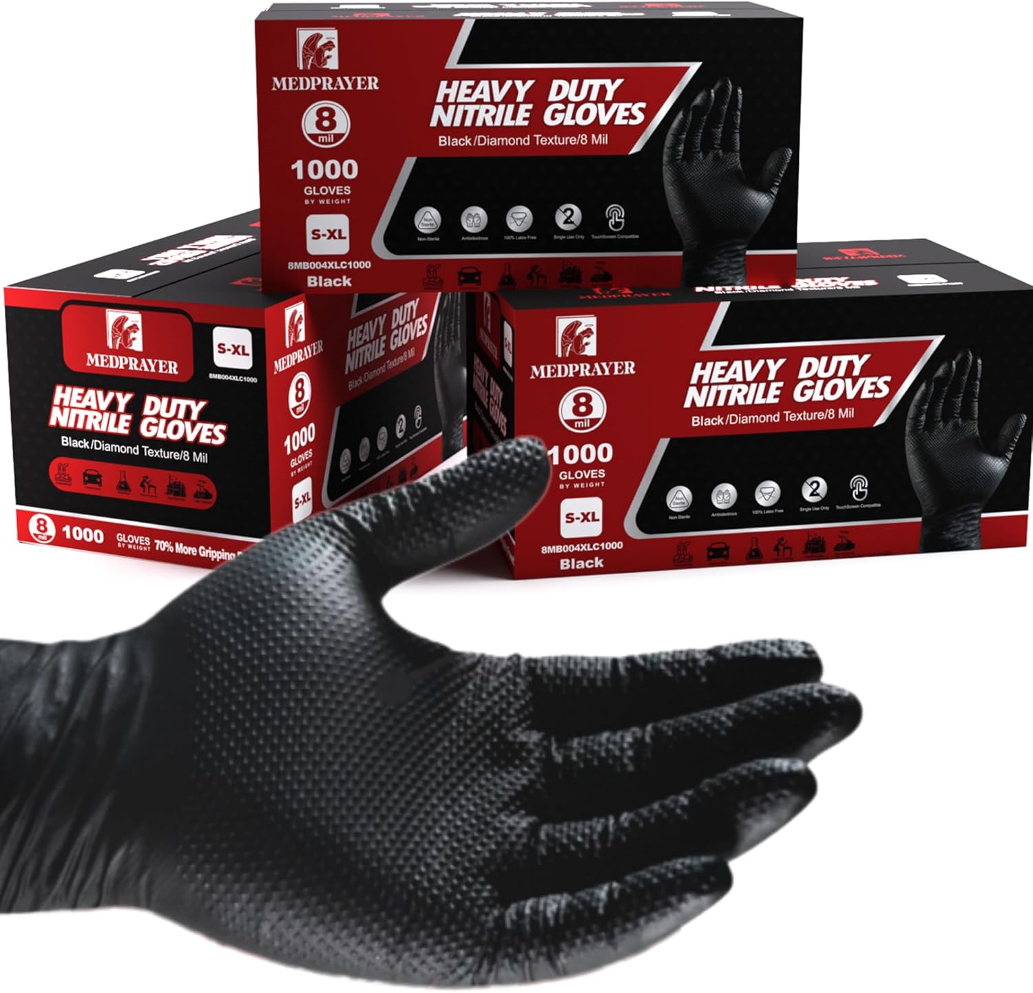 Industrial Nitrile Gloves – Heavy Duty Latex & Powder Free Disposable Gloves with Diamond Texture