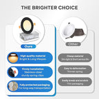 LVWIT 12 Pack Ultra-Thin Recessed Lighting 6 Inch with Junction Box, 1200LM 2700K-5000K 5CCT LED Ceiling Lights, Dimmable Canless Wafer Downlight, ETL,FCC&IC, Smooth Trim, Black