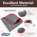 Microfiber Cleaning Cloth Lint Free Glass Cleaner Window Polishing Streak Free Miracle Easy Clean Rag Reusable for Mirror Kitchen Dish Auto Detailing, Pack of 6, 16"x12", Grey-red