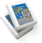 GUARD SHIELD Tarps Heavy Duty Waterproof 10x12 Feet White Poly Tarp Cover Outdoor Thick UV Resistant Tarpaulin with Grommets 10mil (2-Pack)