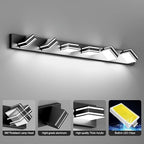 Ralbay 48inch Modern LED Vanity Light for Bathroom 6-Light Acrylic Modern LED Matte Black Bathroom Wall Vanity Lighting Fixtures Over Mirror