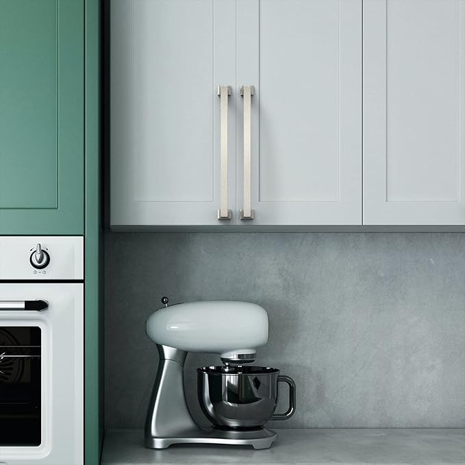 Asidrama 10 Pack 7 Inch(177mm) Hole Centers Kitchen Cabinet Handles, Brushed Satin Nickel Cabinet Pulls Kitchen Cabinet Hardware for Cupboard Drawer Pulls