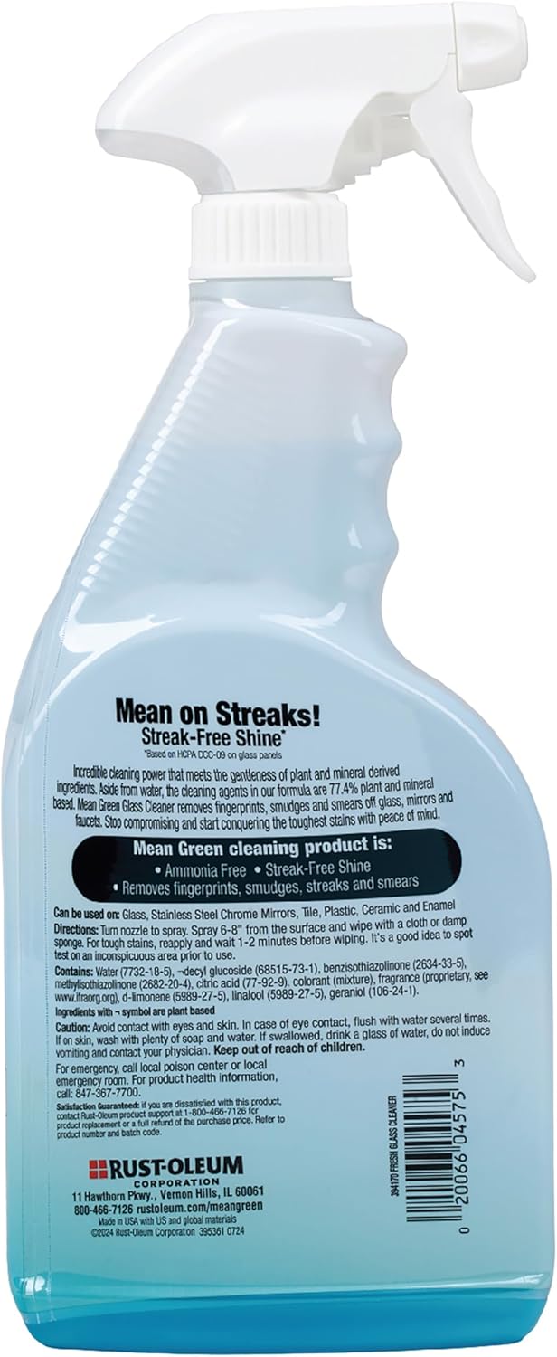 Mean Green Non-Concentrated Ready-to-Use Glass Cleaner, Fresh Scent, 24 Ounce