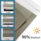 SmartWings Motorized Zebra Shades Work with HomeKit, Alexa, Google Home, 90% Blackout Light Filtering Day Night Sheer Blinds, Privacy Light Control, for Home/Office, Customized, Coffee