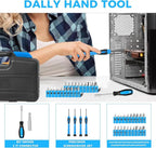 39 Piece Basic Home Tool Set Household Tool Set General Repair Small Hand Tool Kit in Toolbox Storage Case for Home Garage Office College Dormitory Use, Blue