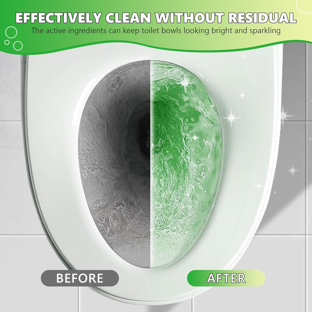 Toilet Bowl Cleaner Tablets, Automatic Toilet Bowl Cleaners, Long-Lasting Toilet Tabs Drop in Tank for Deodorizing & Descaling, Green & Yellow, 12 Packs