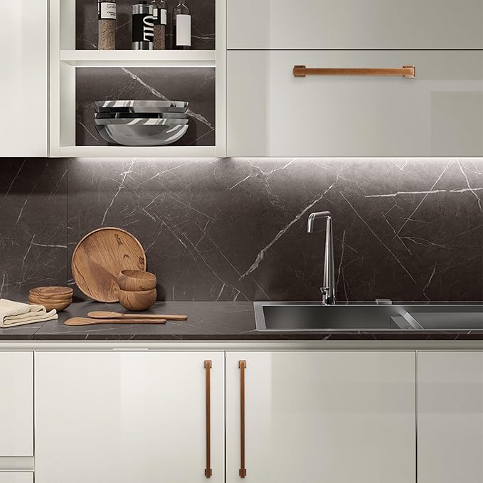 COTYKILEY 6 Pack 10Inch(256mm) Antique Brass Kitchen Cabinet Handles Cabinet Pulls Vintage Drawer Pulls Aged Gold Bronze Kitchen Hardware