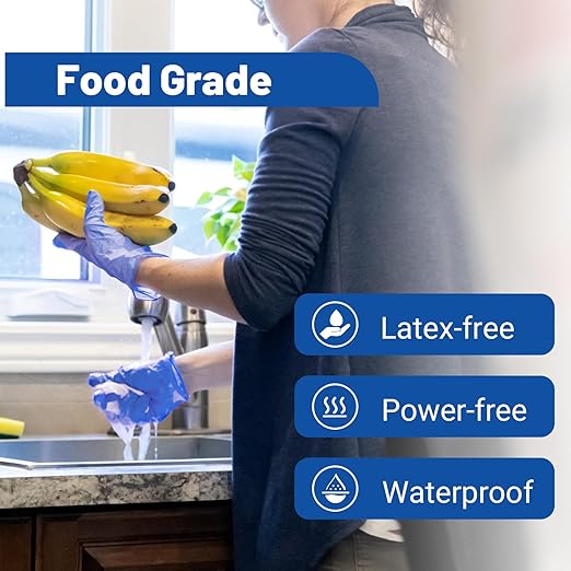 JMU Nitrile Gloves Bulk 2000 Count, 3.5 Mil Disposable Gloves Latex-Free, XS, Violet Blue