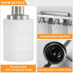 8-Light Bathroom Light Fixtures, 52inch Nickel Vanity Light with Milky White Glass Shade, Modern Bathroom Wall Lights Over Mirror, Farmhouse Wall Sconces Lighting for Bedroom Living Room