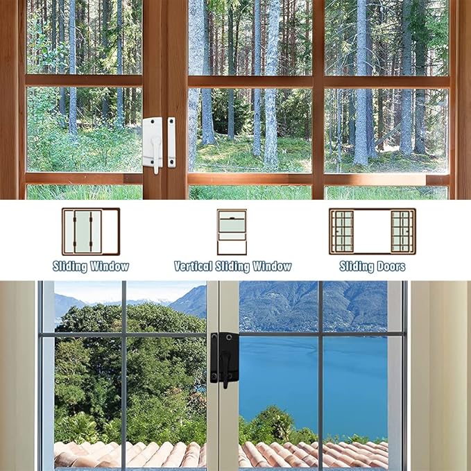 Metal Locks for Windows and Doors Window Sash Locks White ZUONAI 4 Pack Vinyl Window Sash Locks for Double Hung Window Latch Lock Replacement Security for Vertical and Horizontal Sliding Windows