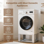 SKM Universal Washer and Dryer Pedestal Stand for 27" & 28" Machines | Heavy-Duty Steel, 700LB Capacity | 15.7" Height, Anti-Slip Design, White