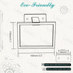 LANC Hand Towel Rings for Bathroom Wall Mount Brushed Finished Square Self Adhesive Hand Towel Holder for Kitchen Towel Holder Lavatory Stainless Steel Contemporary Shower Towel Racks, A8396BN