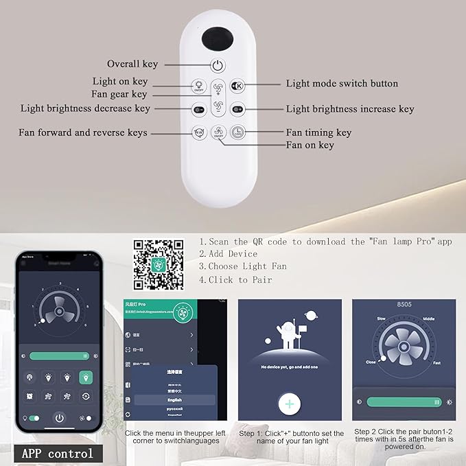 42 Inch Low Profile Ceiling Fan with Light and Remote, Modern Nickel LED Ceiling Fan,Dimmable Reversible DC Motor,8 Speed,Quiet Indoor Outdoor Fan for Bedroom