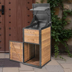 Outdoor Package Delivery Box with Lock - Weatherproof Parcel Drop Boxes for Porch, Anti-Theft Design, Wood-Grain Decorative Mailboxes for Secure Mail & Packages