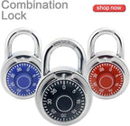 Combination Padlocks with Metal Body, Indoor Use for Gym Lockers & School Locker, ‌Blue, 12-Pack