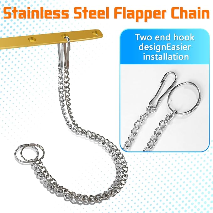 Boltigen Universal Toilet Flush Handle, Front Mount Lever, Fit Most Tanks, Zinc Alloy Black with Gasket and Flapper Chain