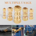 48 PCS DOT Brass Compression Air Brake Nylon Tubing Fittings,1/4" 1/8" 3/8" 1/2" 5/16" OD Straight Union Fitting Assortment Kit, DOT Air Line Fittings for Truck or Industrial Air System