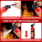 4 Pack Fire Extinguisher for Home with Wall Mount - 620ml Portable Fire Extinguisher for Car Vehicle Boat House Kitchen, Water-Based Fire Extinguisher for A, B, C, K Fire