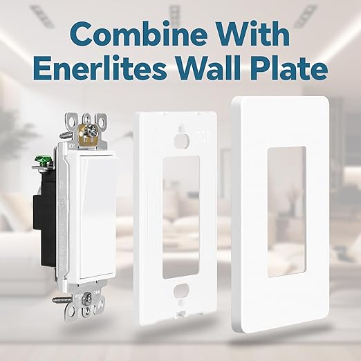 ThunderWay Matte White Single Pole Decorator Light Switch with Screwless Wall Plate, 15 A 120/277 V, ON/Off Rocker Paddle Interrupter, Self-Grounding, Residential Grade, UL Listed (30 Pack)