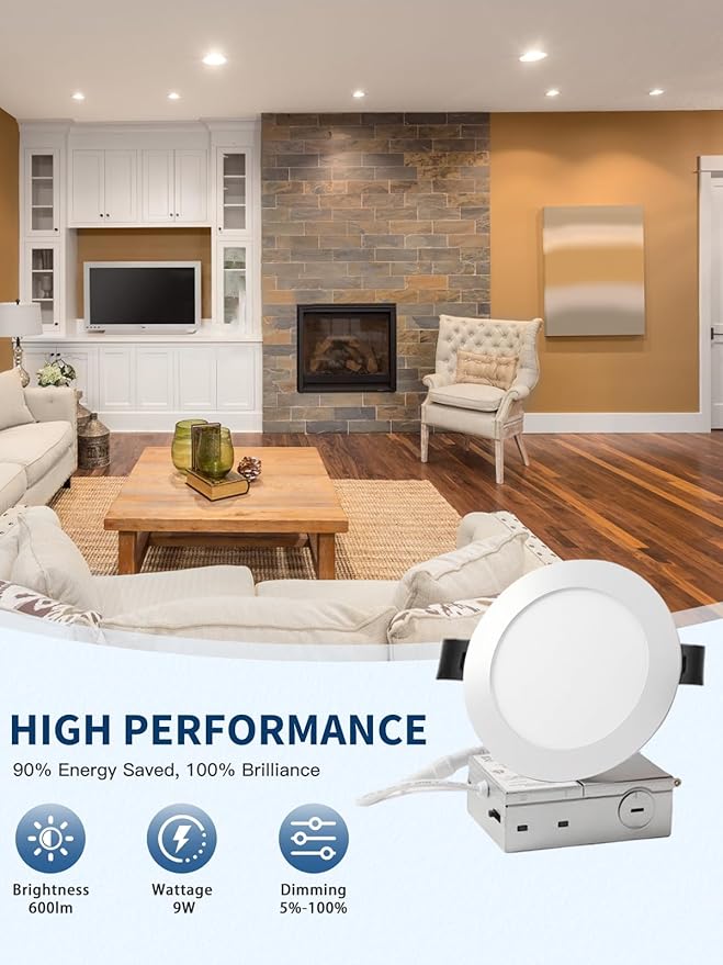 6-inch LED Recessed Light - Slim Recessed Ceiling Light with Junction Box, 12W 5CCT Canless Lighting fixture, Dimmable, Easy Install for Bedroom, Kitchen, Living Room, 12 Pack Oil Rubbed Bronze