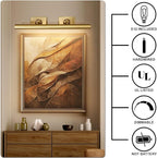 Picture Light, 24in Hardwired Picture Lights for Wall, Dimmable Wall Sconces Poster Light, Brass 4 Lighting for Paintings Frames Art Display Gallery Bedroom Living Room-Included Bulbs(Gold)