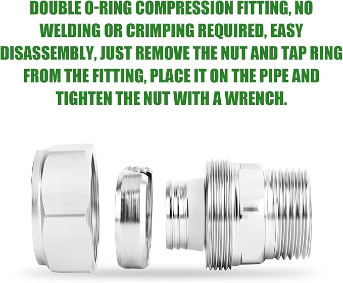 TAISHER 2PCS Brass-Nickel Plated Straight Fitting，3/4" Tubing × 1/2" NPT Male Tube Fitting For Air Piping System