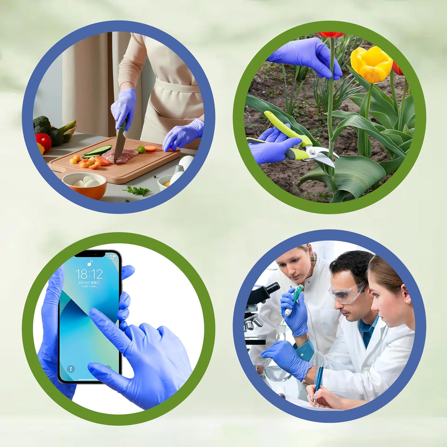 Jointown Biodegradable Nitrile Exam Gloves, Disposable Medical Surgical Gloves, Violet Blue Nitrile Glove, Latex Free, Food Safe, 2000 Count, Medium