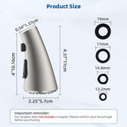 Hibbent Curved Pull Down Kitchen Faucet Head Replacement, 3-Function Kitchen Sink Spray Nozzle with 14 Adapters, Anti-Splash, Compatible with Kohler Bent Faucets, Brushed Nickel