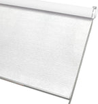 ALLBRIGHT 100% Blackout Roller Blinds Woven Shades with Striped Jacquard, Cordless Window Shades, UV Protection Fabric, Easy-Install for Indoor Home & Office, White Old, 33" W x 72" H