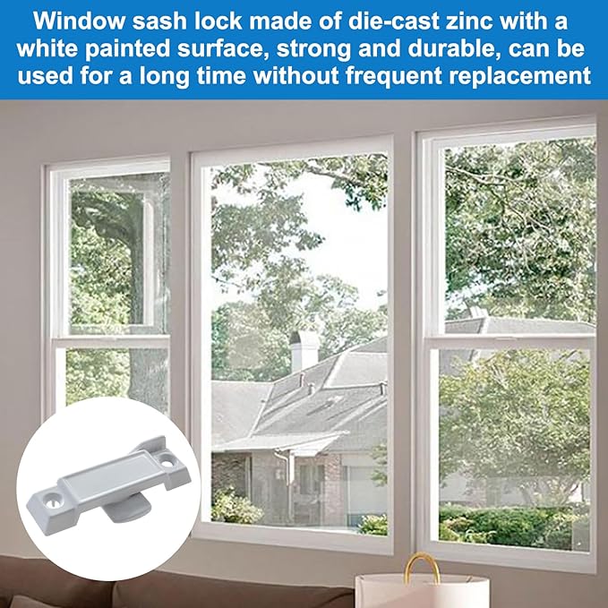 Window Sash Lock for Prime-Line F 2590, Sash Locks for Additional Home Security - 2 Pca