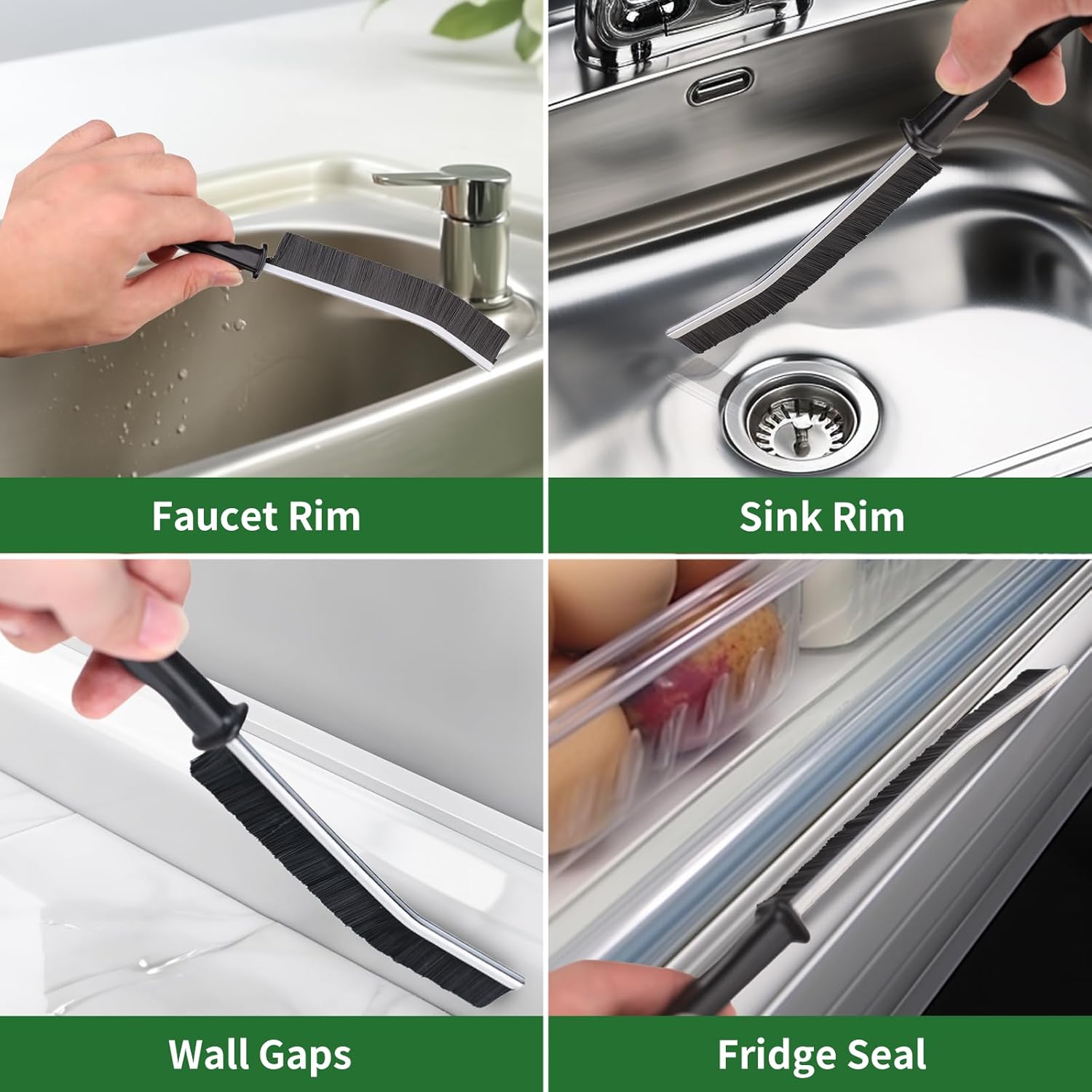 2 Pcs Crevice Cleaning Brush Hard Bristle Gap Brush Multifunctional for Bathroom Household Kitchen Tiles Window Crevice Cleaning Tool (Style 1)