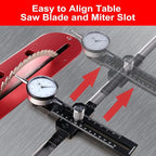 Table Saw Gauge Dia Indicator for Table Saw and Band Saw,0.01mm Accuracy Calibration Tool,Table Saw Jig Guide Fits for 3/4" T Slot U Slot,Table Saw Accessories for Woodworking,Machinery