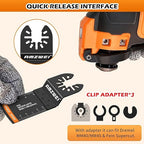 28PCS Oscillating Saw Blades, Professional Universal Titanium Multitool Blades for Wood Metal, Quick Release Multi Tool Blades Kits Compatible with Dewalt Ryobi Milwaukee Rockwell Fein