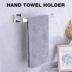 TRUSTMI 5-Piece Bathroom Hardware Accessory Set Robe Hook Towel Bar Toilet Roll Paper Holder Towel Ring Wall Mounted, SUS 304 Stainless Steel, Chrome