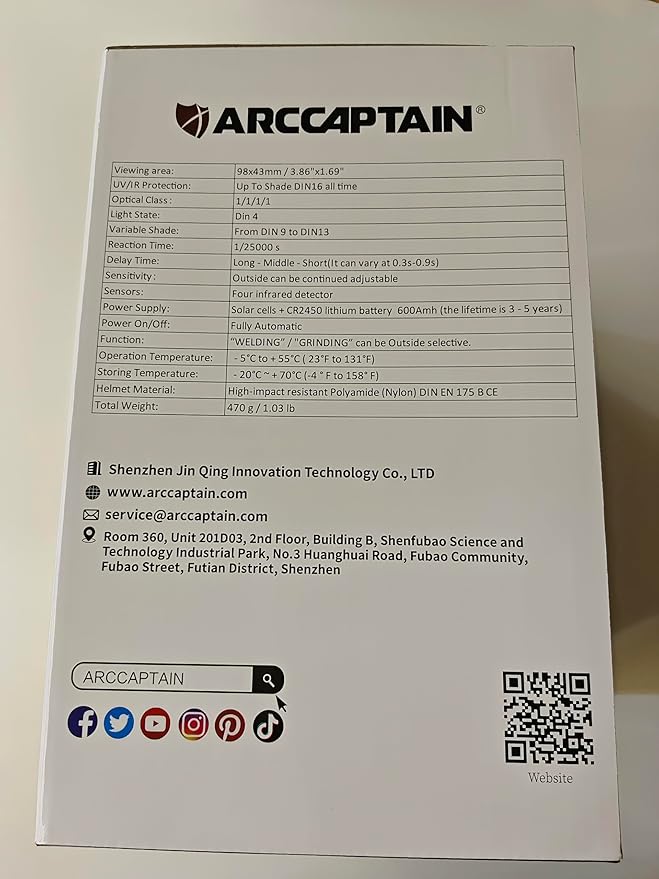 ARCCAPTAIN Welding Helmet Auto Darkening, 1/1/1/1 True Color Welding Hood, 4 Arc Sensor 1/25000s Response Time Solar Powered Weld Hood Helmet, HSH-S800-Warrior