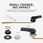 Qualihome Black Toilet Handle - Front Mount Matte Black Toilet Flush Handle Lever Replacement - Universal Fit - Durable Design - Easy Installation - Ideal for Most Front Mount Toilets