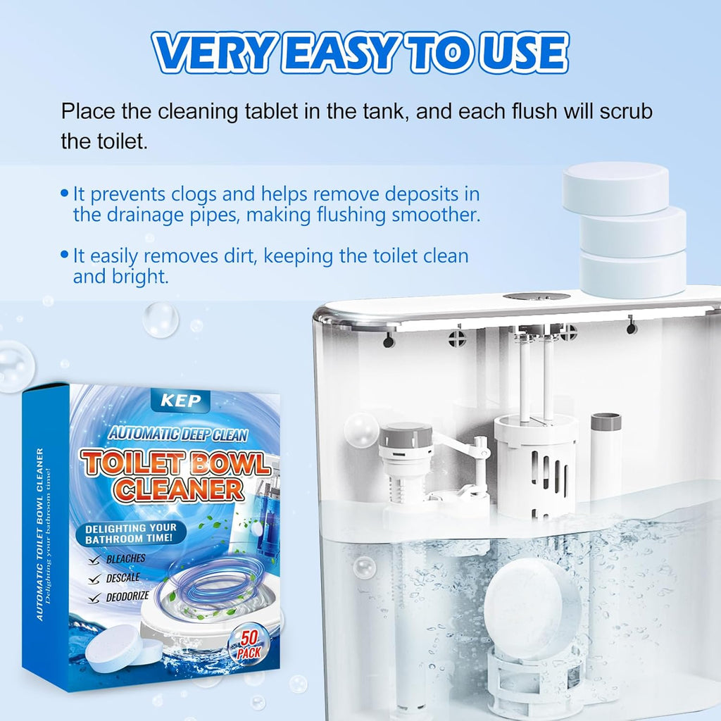 Automatic Toilet Bowl Cleaner Tablets-Fresh Scent,Long-Lasting Cleaning Effectively removes stains and limescale; Releases fresh fragrance for a pleasant bathroom experience，cleaning with flush Easy