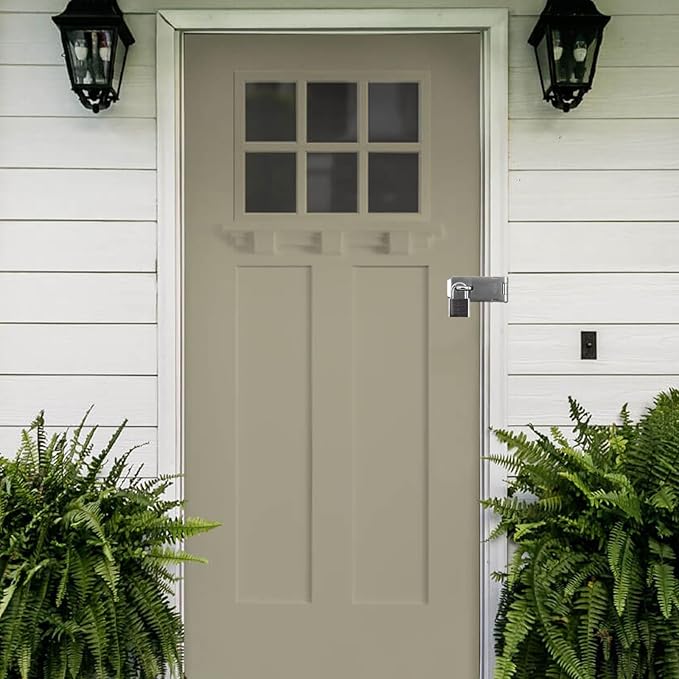 HOWDIA 180 Degree Hasp Lock Latch with Padlock, 4 Inch Stainless Steel Pad Lock Latches Locking Latch Security Door Clasp Hasp for Shed/Gate/Storage（Silver）