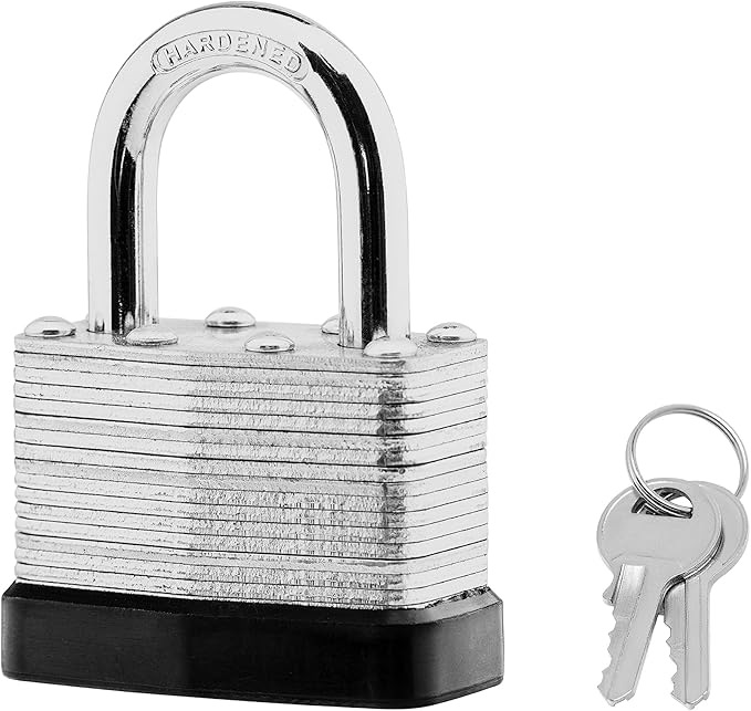 12-Pack Keyed Alike Laminated Steel Padlocks Keys, 1-3/4" Wide, Heavy Duty Pad Lock Set with Same Keys