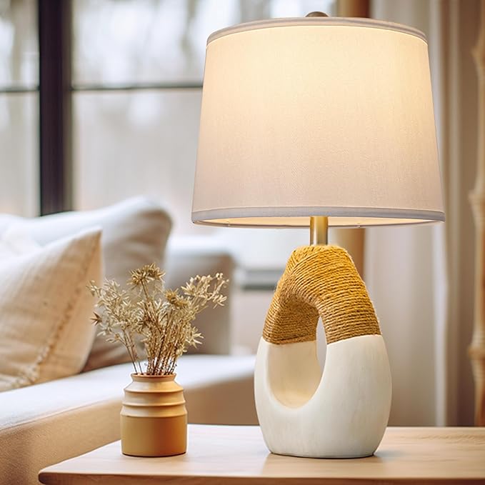 Lamp Shades Set of 2 - Drum Lampshades 11.4" x 12.9" x 9.8" Inches, Fabric Medium Replacement Lampshades for Table Lamp, Floor Lamp, Assembly Required, Spider,Linen