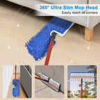 Microfiber Dust Mop Set for Floor Cleaning, Flat Mop for Wet & Dry to Clean Washable Flip Mops Pad for Ocedar Hardwood Floor 'N More 3-Action Mop, Adjustable 58" Mops Handle & 2 Reusable Refill & Base
