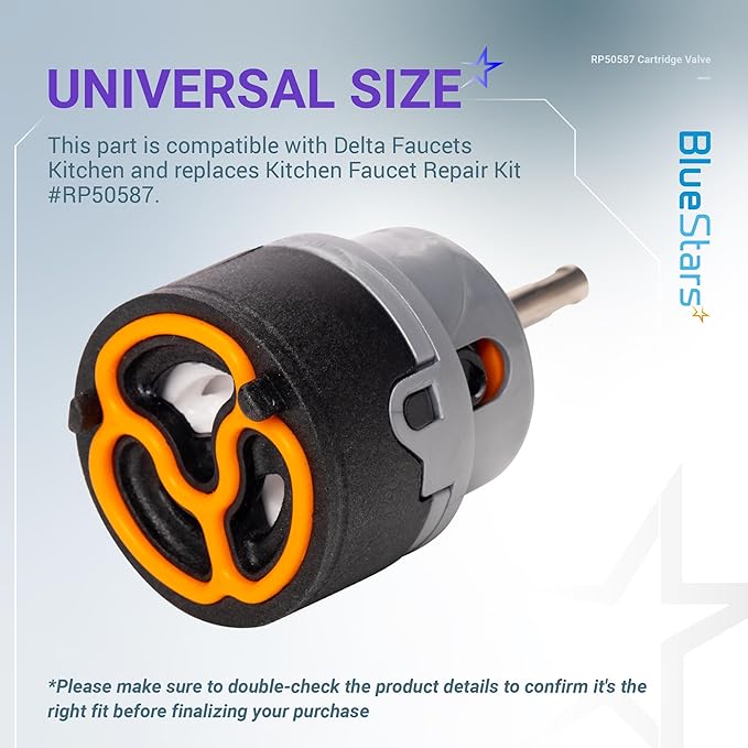 BlueStars High-Quality RP50587 Cartridge Valve - Fit Delta Faucets Kitchen and Kitchen Faucet Repair Kit - Replacement for Single Handle Valve Cartridge RP50587 (RP50587 new)