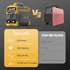 TOOLIOM 195A Stick/Lift TIG Welder with Lift TIG Torch 110V/220V Dual Voltage Welding Machine with Synergic Control Portable MMA Welder Machine with VRD, Hot Start and ARC Force