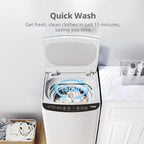 COMFEE' Portable Washing Machine, 0.9 cu.ft Compact Washer With LED Display, 5 Wash Cycles, 2 Built-in Rollers, Space Saving Full-Automatic Washer