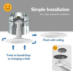 Jolux 4-Pack 5/6" Retrofit LED Recessed Lighting,60W,3000K WarmWhite,800 Lumens,Dimmable Can Lights,Damp Rated,Simple Installation Adjustable Retrofit Downlight,ETL,E26 Base,Bevel Trim